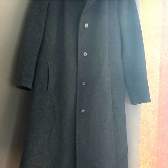 Pendleton Vintage wool trench coat  Gray USA Long Sleeve  Button up. - Picture 3 of 8